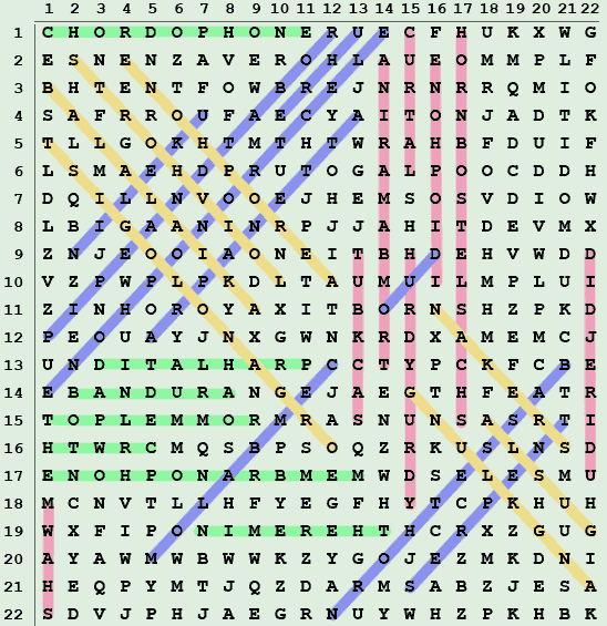 Wordsearch solution